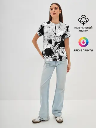 Женская базовая футболка / БРЫЗГИ КРАСОК