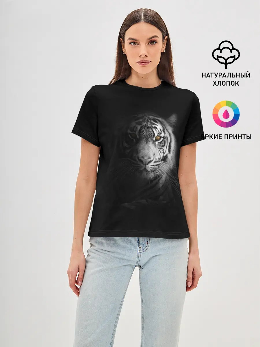 Женская базовая футболка / БЕЛЫЙ ТИГР