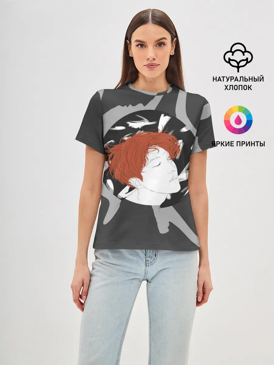 Женская базовая футболка / BTS Style