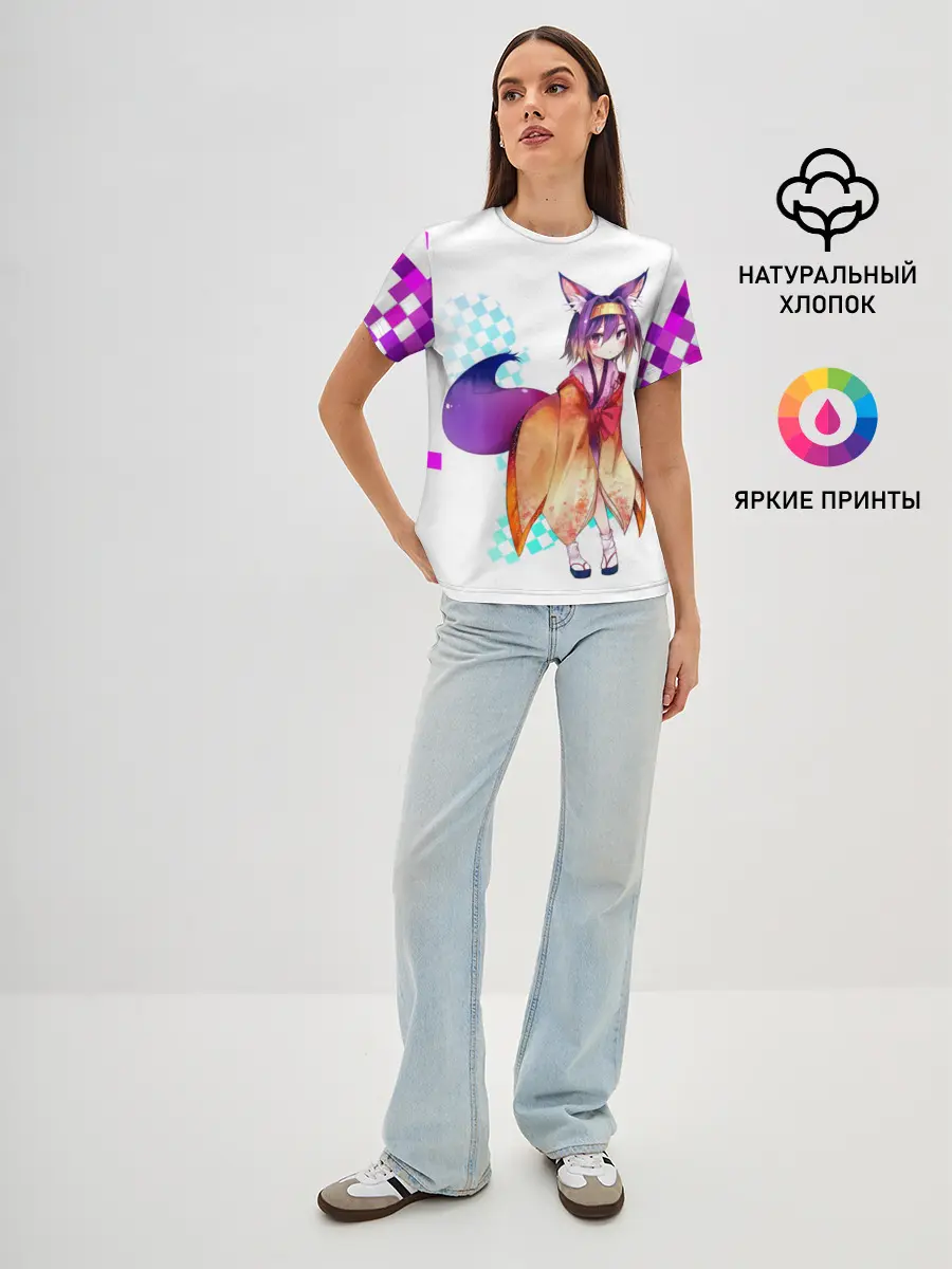 Женская базовая футболка / Аниме пиксели