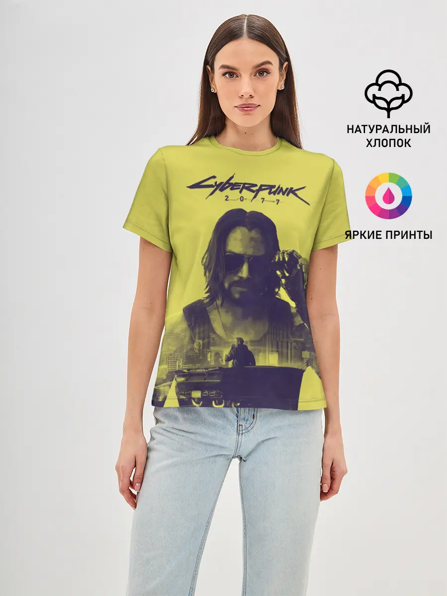 Женская базовая футболка / Cyberpunk 2077