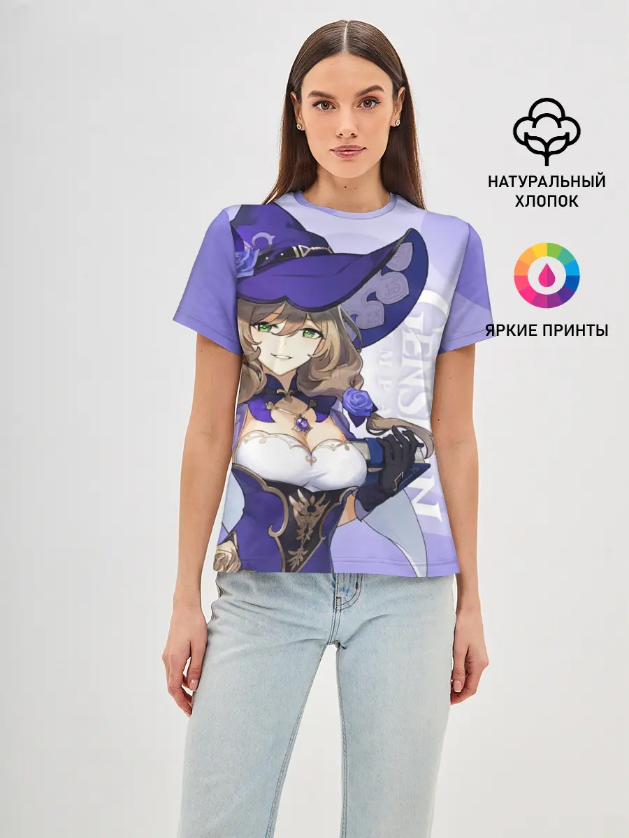 Женская базовая футболка / GENSHIN IMPACT, ЛИЗА