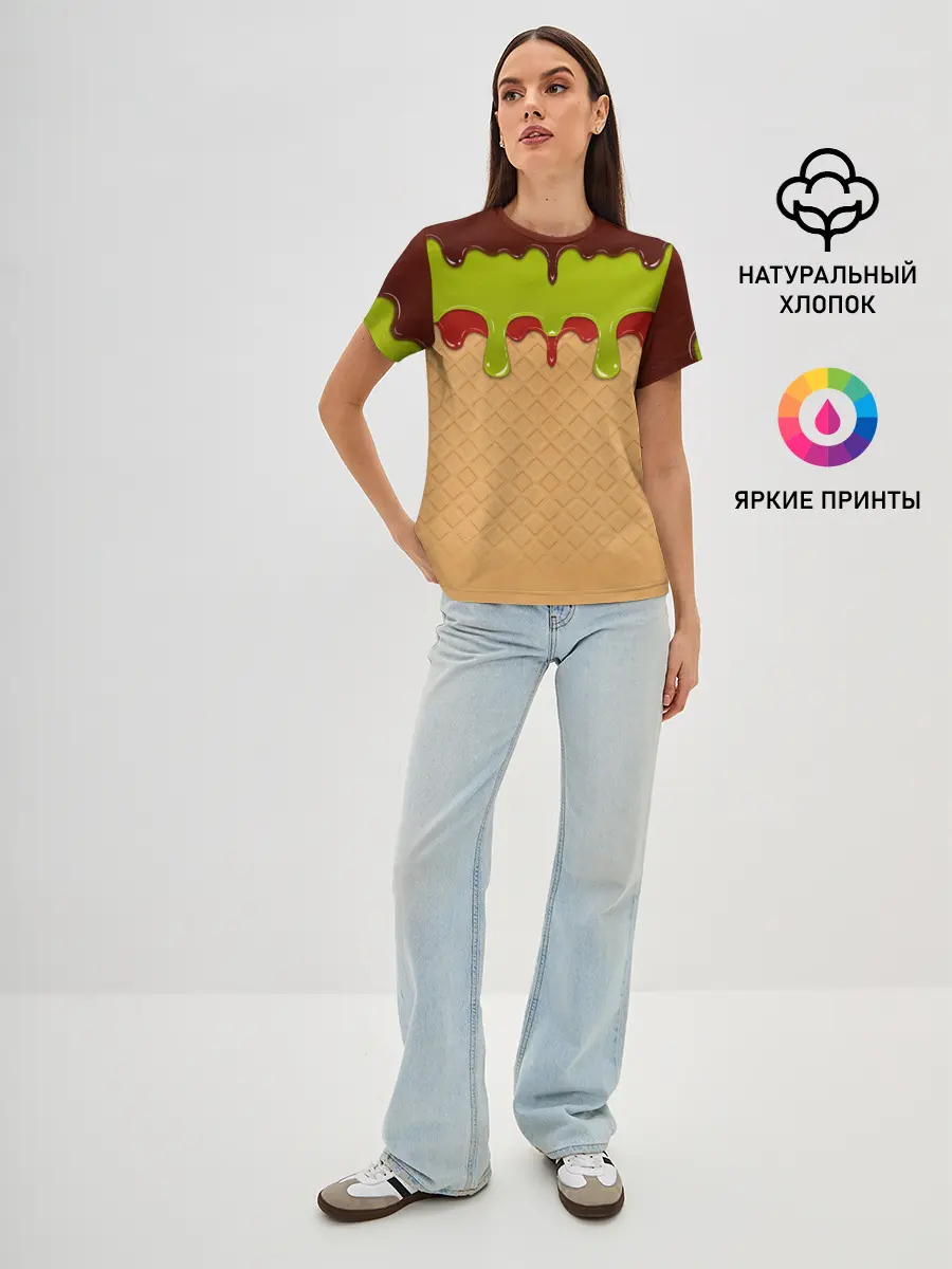 Женская базовая футболка / Мороженое | Ice Scream