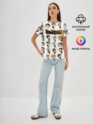 Женская базовая футболка / Команда школы Карасуно | Haikyuu!!