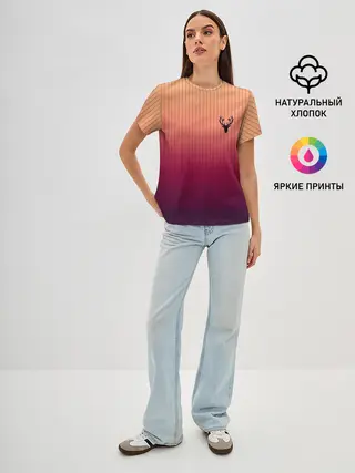 Женская базовая футболка / The Gradient Of Deer