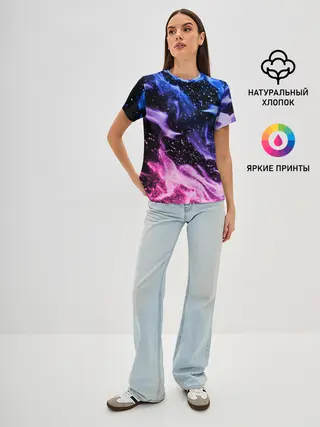 Женская базовая футболка / НЕОНОВЫЙ ОГОНЬ | NEON FLAME