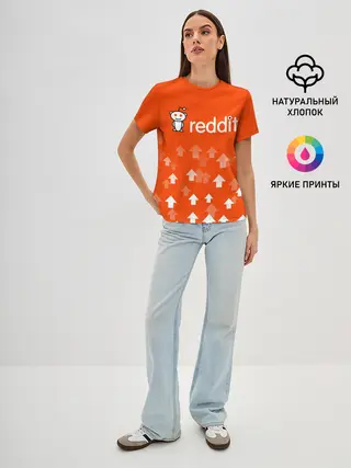 Женская базовая футболка / REDDIT / РЕДДИТ / UPVOTED
