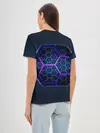 Женская базовая футболка / Цветные соты 3D