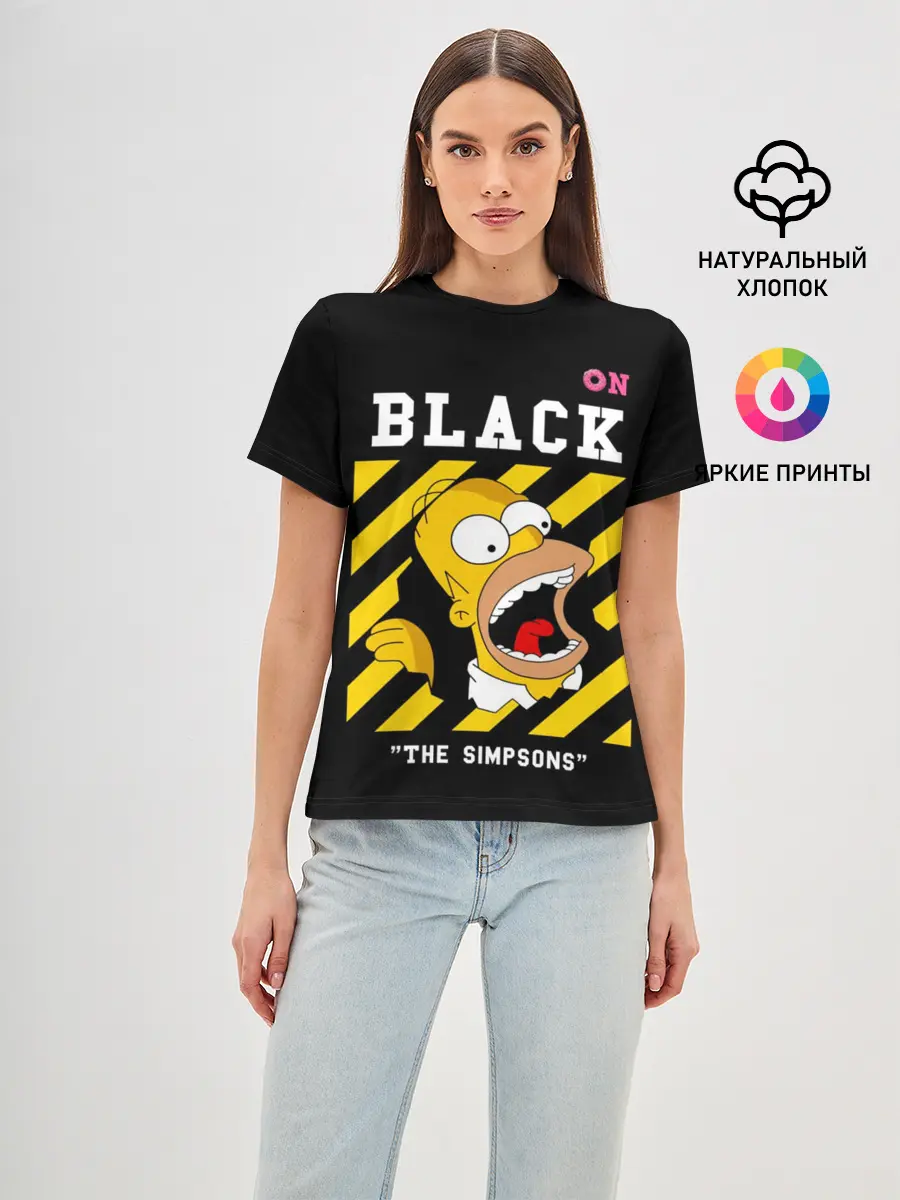 Женская базовая футболка / Симпсоны х ON BLACK
