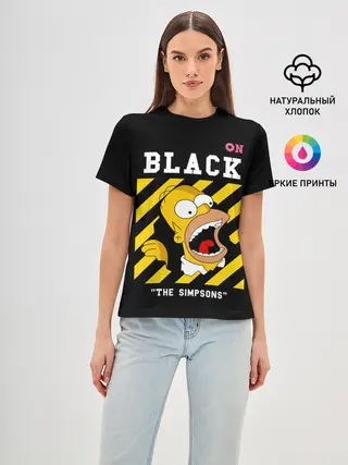 Женская базовая футболка / Симпсоны х ON BLACK