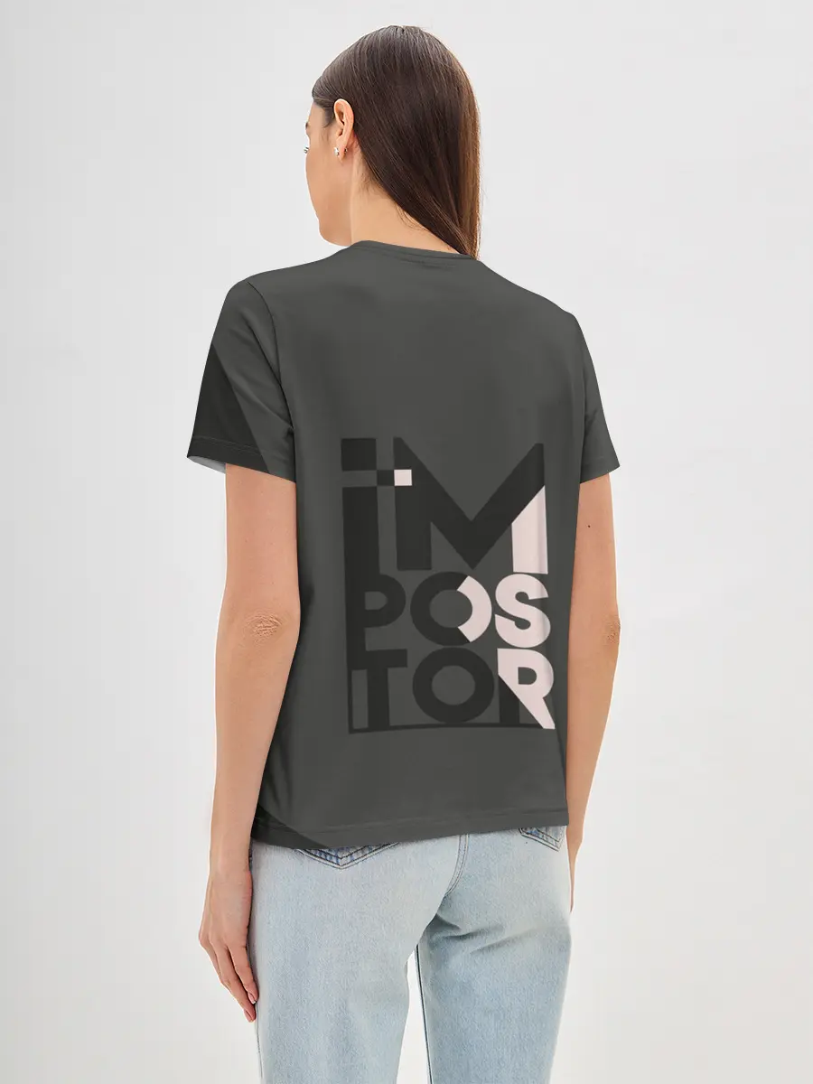 Женская базовая футболка / AMONG US | BLACK IMPOSTOR