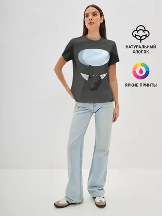 Женская базовая футболка / AMONG US | BLACK IMPOSTOR