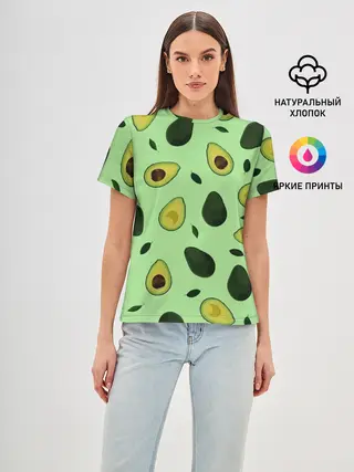 Женская базовая футболка / Авокадо