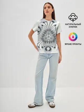 Женская базовая футболка / Серая абстракция