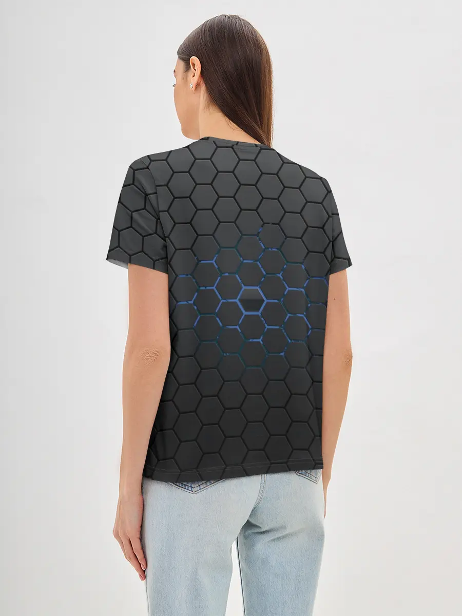 Женская базовая футболка / Соты карбон