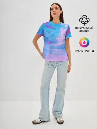 Женская базовая футболка / РОЗОВЫЕ ОБЛАКА