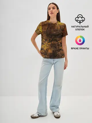 Женская базовая футболка / Абстрактный узор текстура