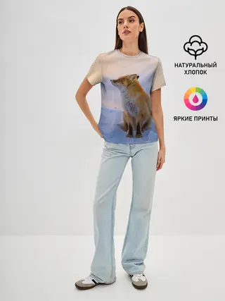 Женская базовая футболка / Лисичка