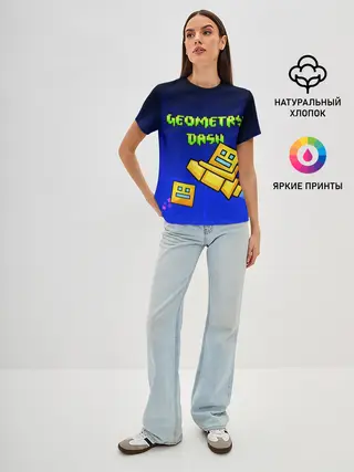 Женская базовая футболка / GEOMETRY DASH / ГЕОМЕТРИ ДАШ
