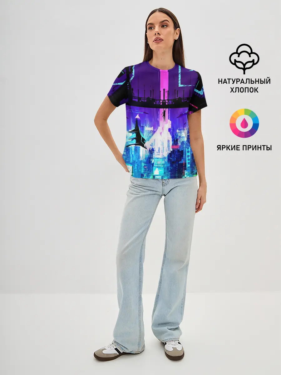 Женская базовая футболка / CYBERPUNK