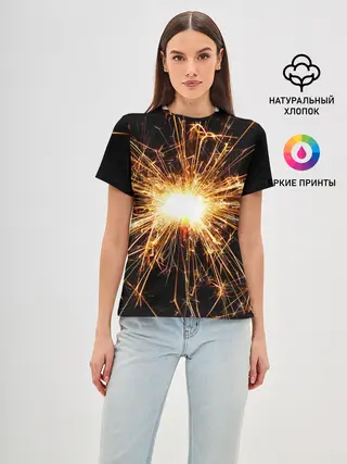 Женская базовая футболка / фейерверк души