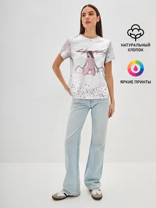 Женская базовая футболка / КЛИНКИ БОГОМОЛА | CYBERPUNK 2077