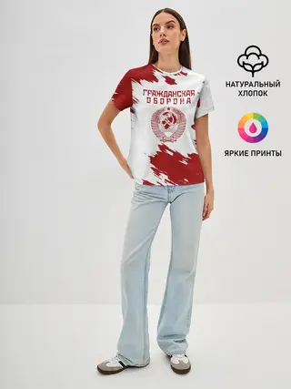 Женская базовая футболка / Гражданская оборона