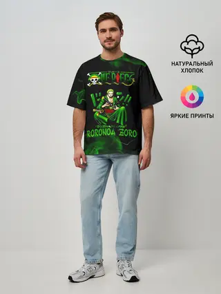Мужская футболка оверсайз / Ророноа Зоро Ван-Пис