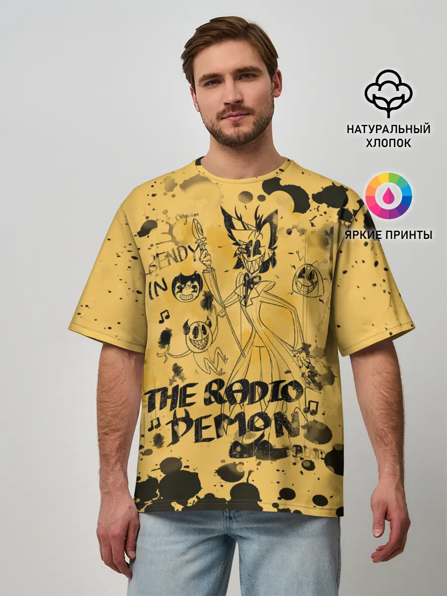 Мужская футболка оверсайз / Hazbin Hotel