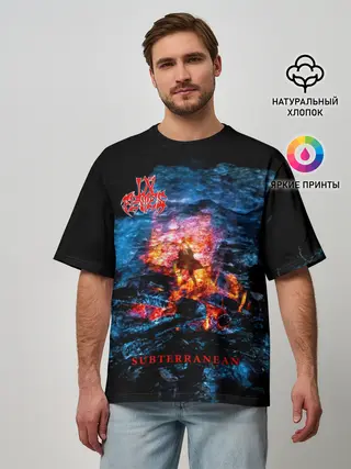 Мужская футболка оверсайз / Subterranean - In Flames