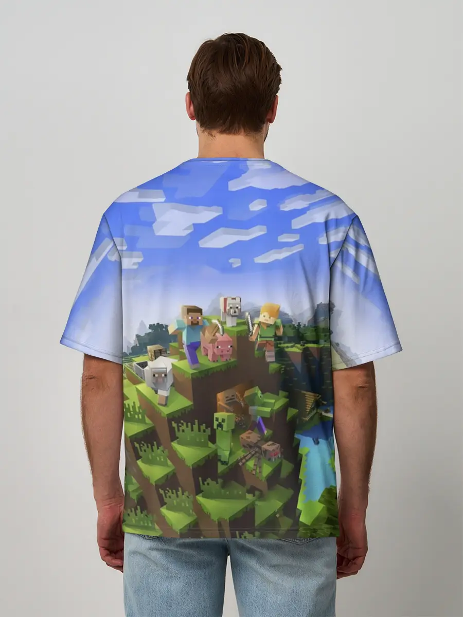 Мужская футболка оверсайз / Валера - Minecraft.