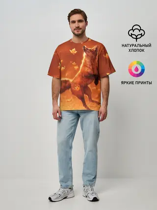 Мужская футболка оверсайз / Лисенок