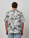 Мужская футболка оверсайз / KAGUYA AHEGAO чернобелое / КАГУЯ АХЕГАО