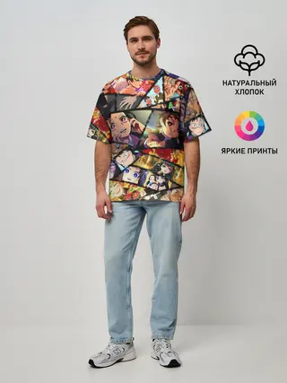 Мужская футболка оверсайз / КЛИНОК РАССЕКАЮЩИЙ ДЕМОНОВ