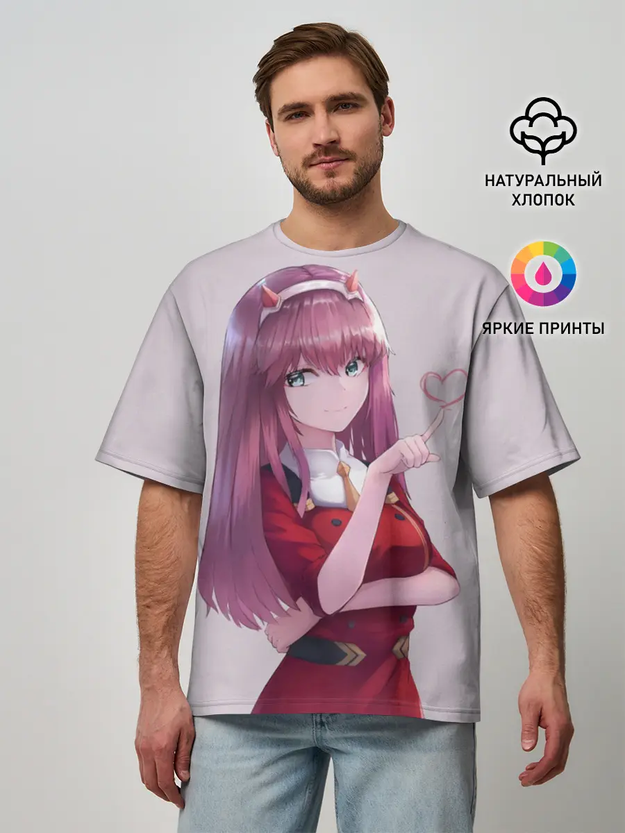 Мужская футболка оверсайз / Darling heart