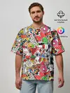 Мужская футболка оверсайз / Sticker Bombing