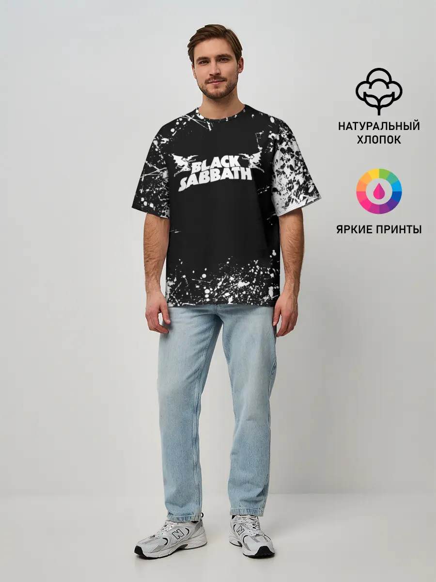 Мужская футболка оверсайз / Black Sabbath