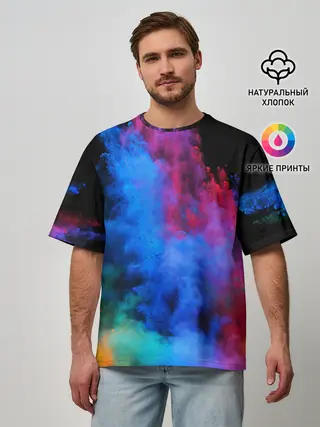 Мужская футболка оверсайз / КРАСКИ