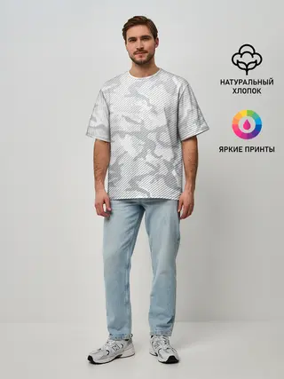 Мужская футболка оверсайз / Lite Camouflage Lines