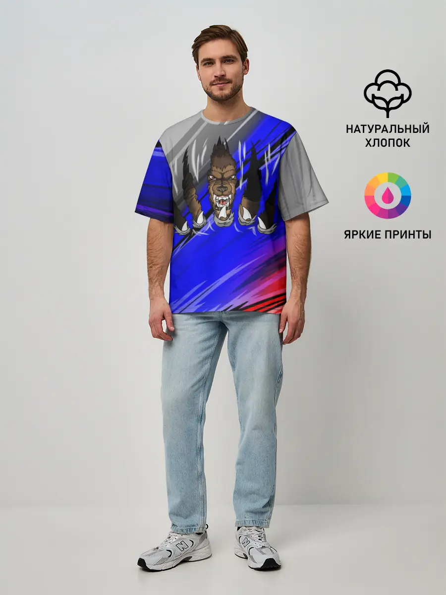 Мужская футболка оверсайз / Русский Медведь