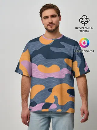 Мужская футболка оверсайз / Спортивный милитари