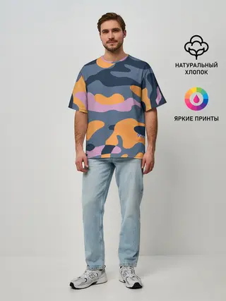 Мужская футболка оверсайз / Спортивный милитари