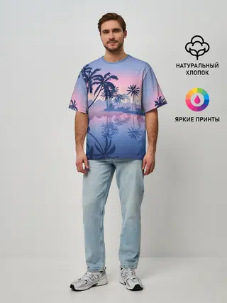 Мужская футболка оверсайз / Тихая заводь