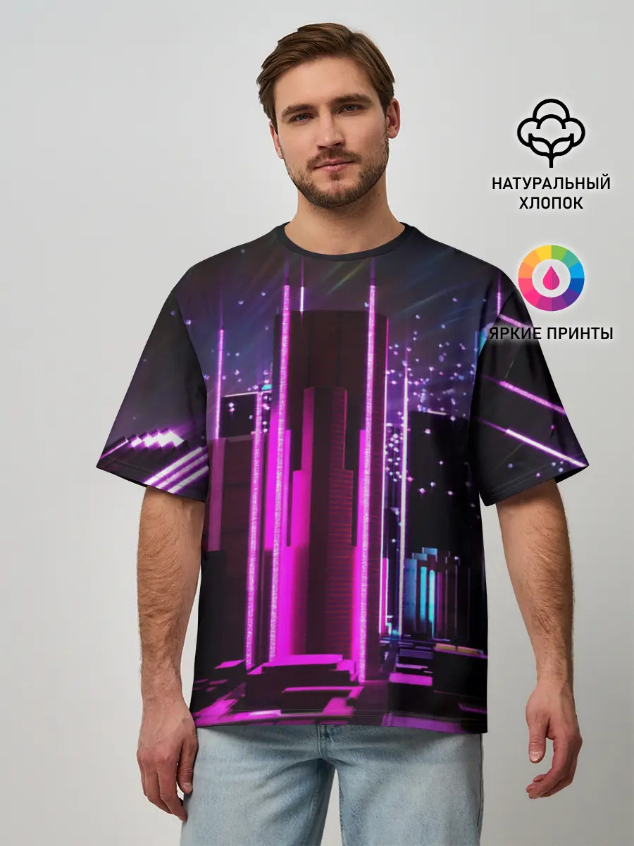 Мужская футболка оверсайз / PINK CITY