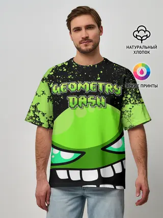 Мужская футболка оверсайз / Geometry Dash