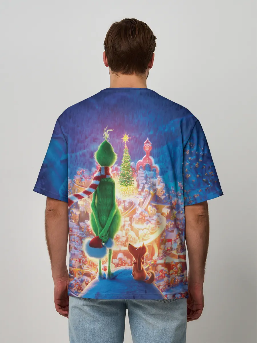 Мужская футболка оверсайз / Гринч похититель Рождества