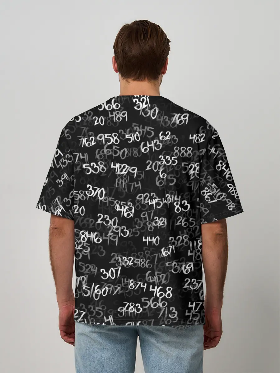 Мужская футболка оверсайз / Минус семь