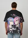 Мужская футболка оверсайз / Re:Zero, Рам и Рем