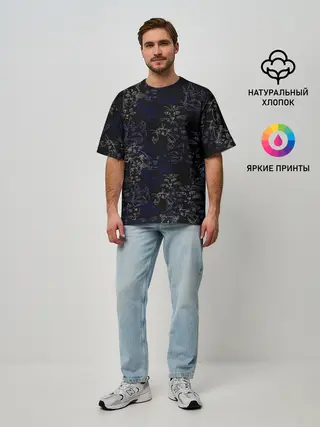 Мужская футболка оверсайз / Ночные кошечки