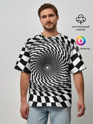 Мужская футболка оверсайз / иллюзия